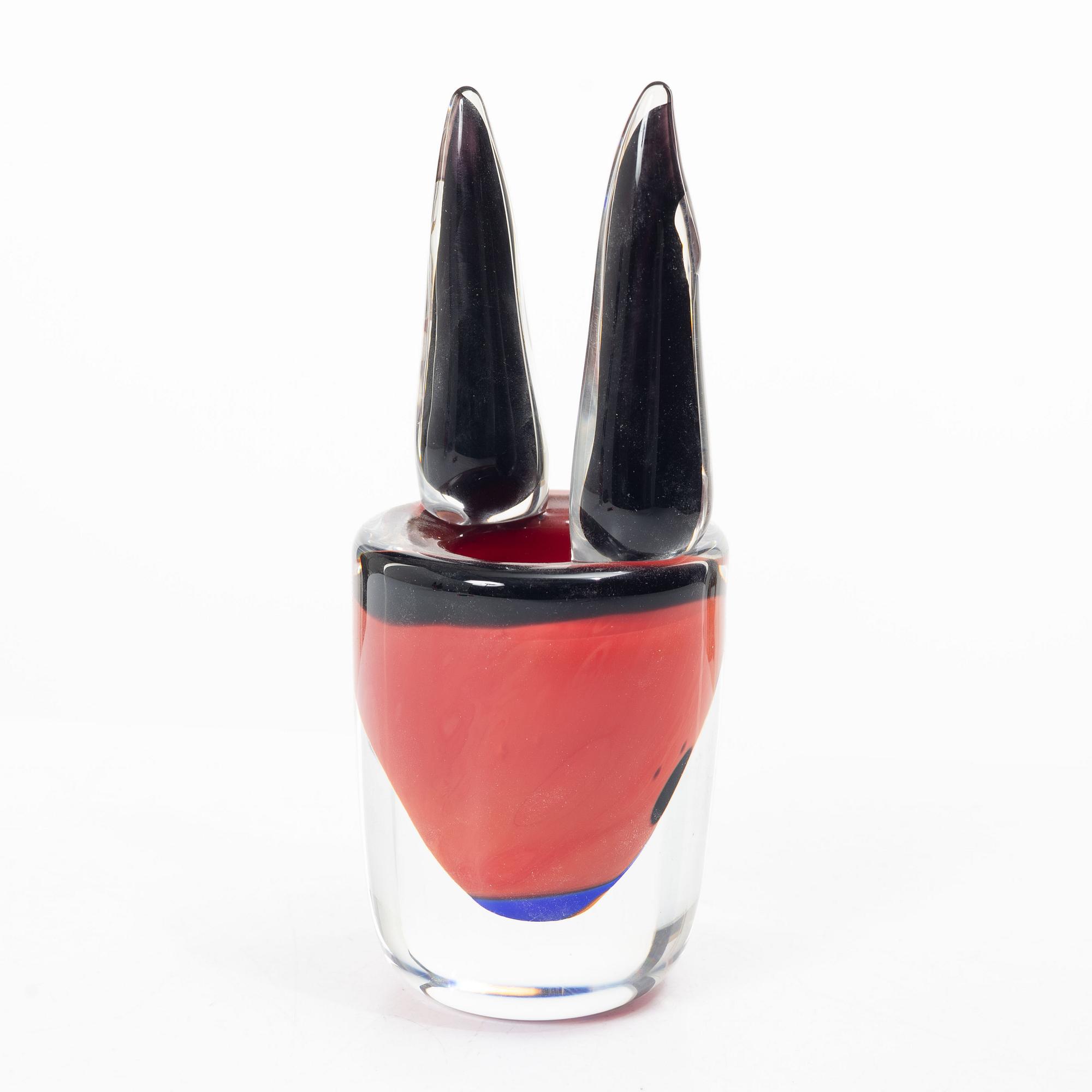 Erik Höglund, Vas/ skulptur, glas, EH 1992, Strömbergshyttan.