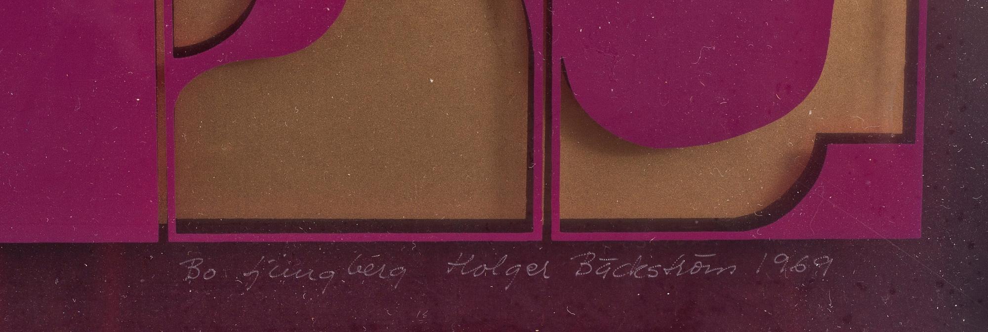 BECK & JUNG (HOLGER BÄCKSTRÖM & BO LJUNGBERG), multipel, sign, numr 21/31 o dat 1969.