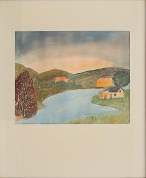 Primus Mortimer Pettersson · PRIMUS MORTIMER PETTERSSON, akvarell, monogramsignerad.