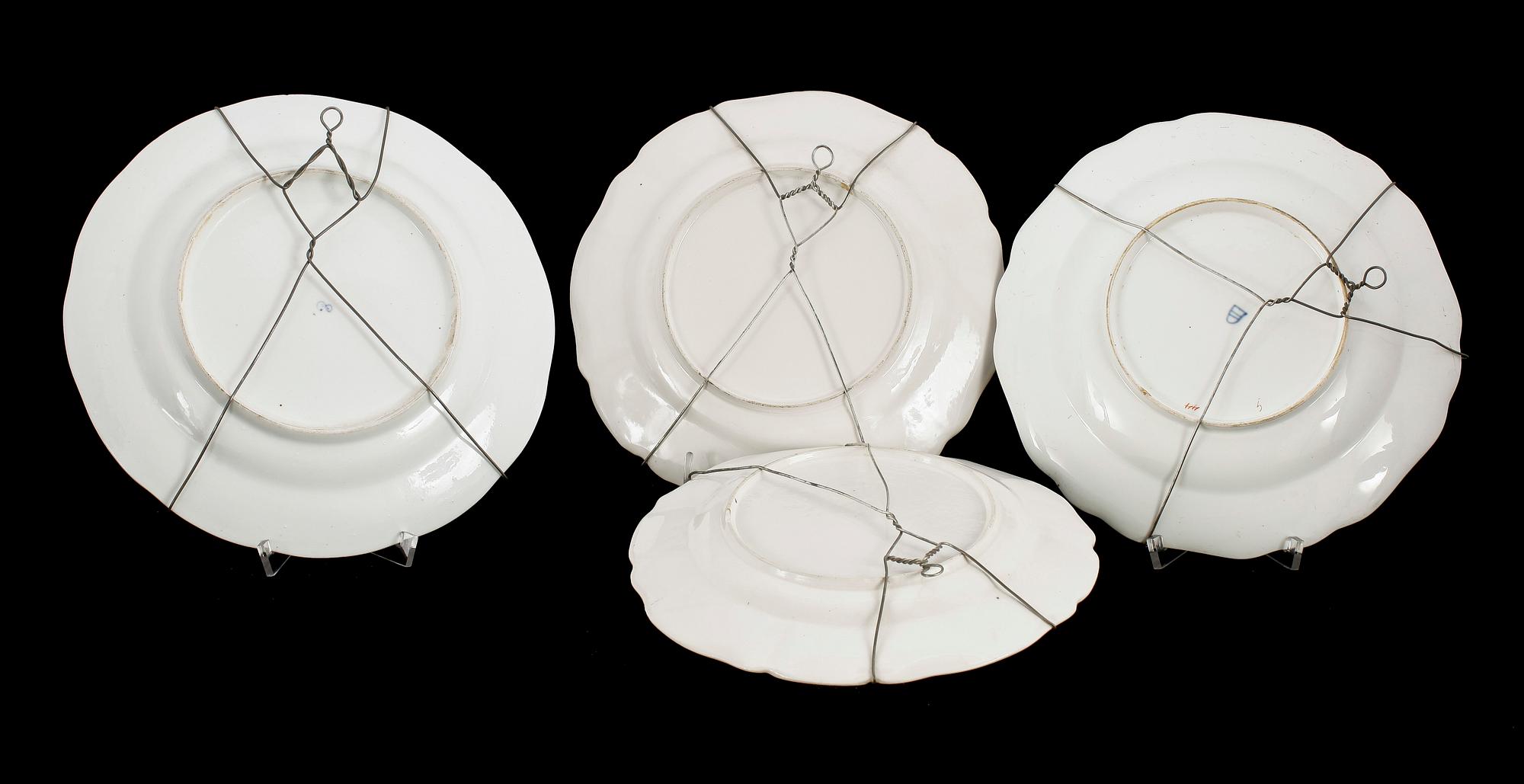 TALLRIKAR, 6 st, porslin, de flesta Nymphenburg och Wien, 1700/1800-tal.