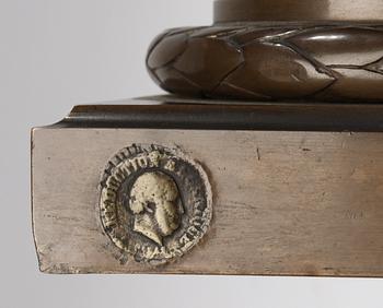 A 19th century Ferdinand Barbedienne bronze urn, signed.