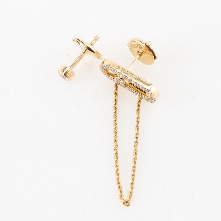 Earrings a pair of "Move Uno Chain and Stud Earrings", Messika.