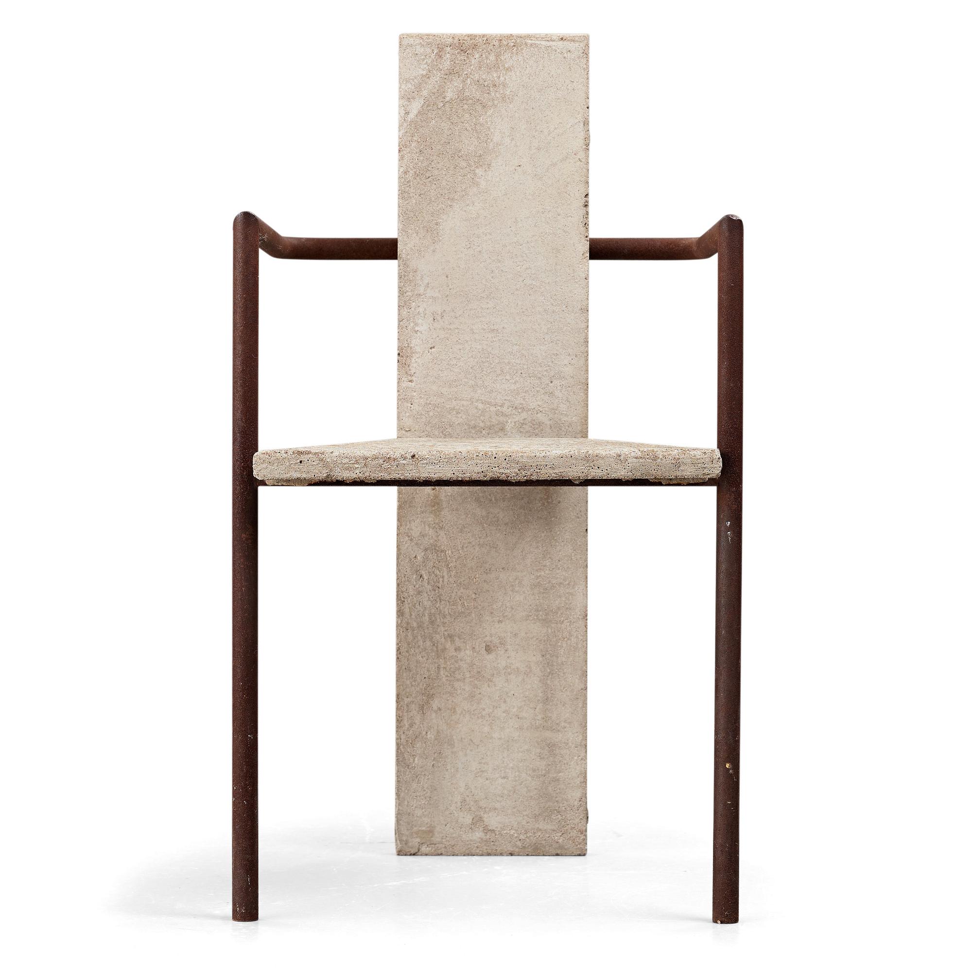 Jonas Bohlin, a "Concrete" armchair, Källemo, Värnamo, Sweden 1981.