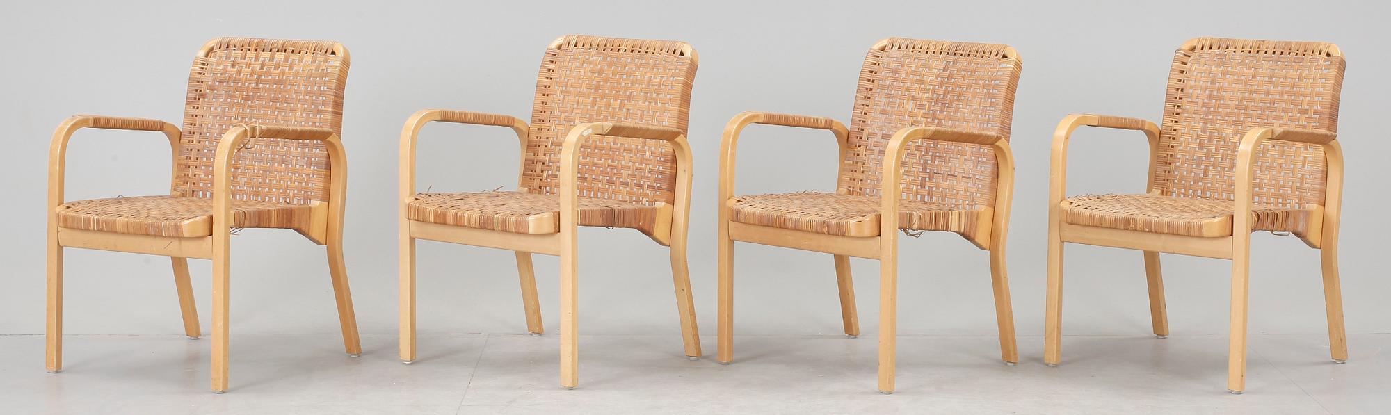 STOLAR, 4 st, modell 45, Alvar Aalto, 1900-talets andra hälft.