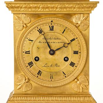 A French Empire ormolu mantel clock by Louis-Isidore Choiselat (master in Paris 1813-47).