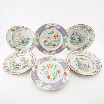 Plates 4+3 pcs China 20th century porcelain.