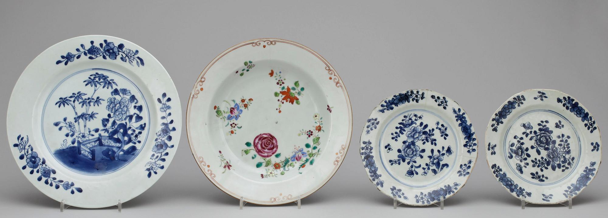 TALLRIKAR, 7st, porslin, Qianlong 1736-1795, Kina.