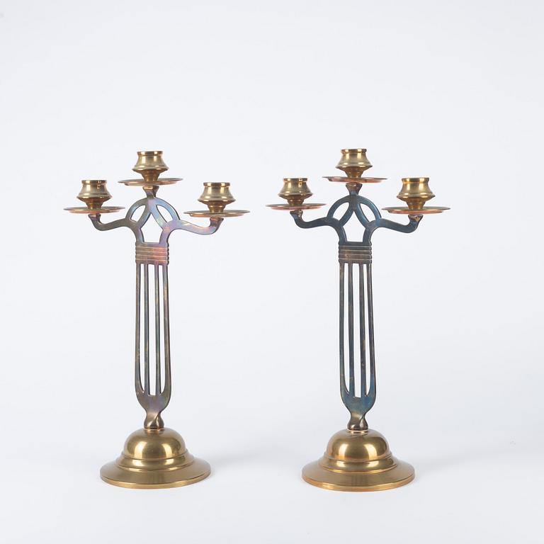 Candelabras, a pair, Art Nouveau, early 20th century.