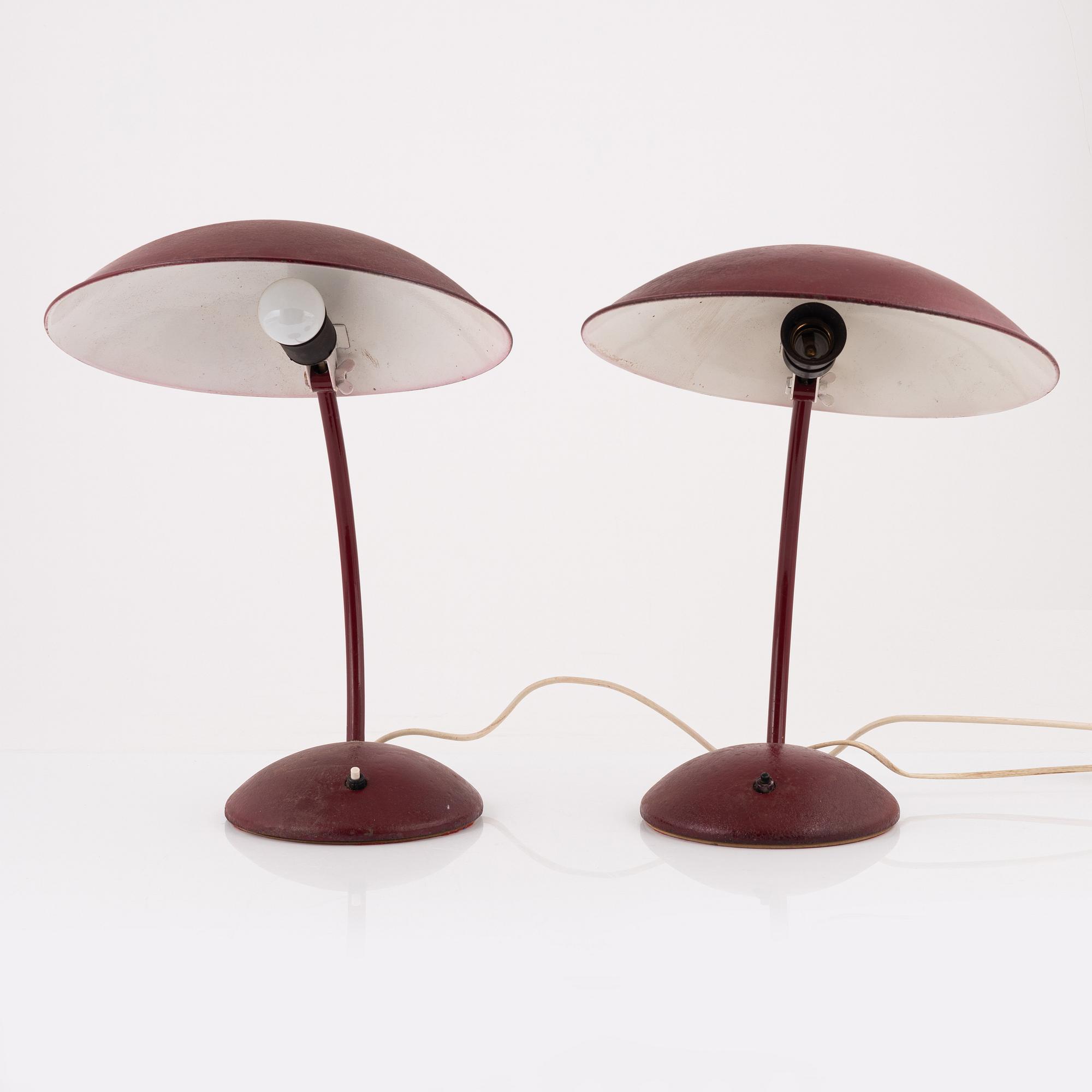 A pair of table lights, mid 20th Century.