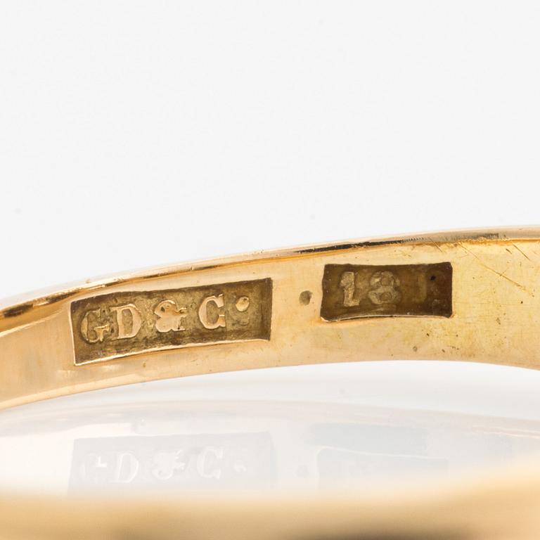 Ring, 18K gold with 5 old-cut diamonds, 1916,