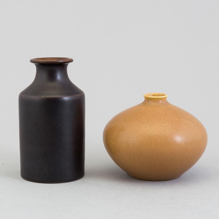 2 stoneware vases by Erich and Ingrid Triller, Tobo 1950´s/60´s.