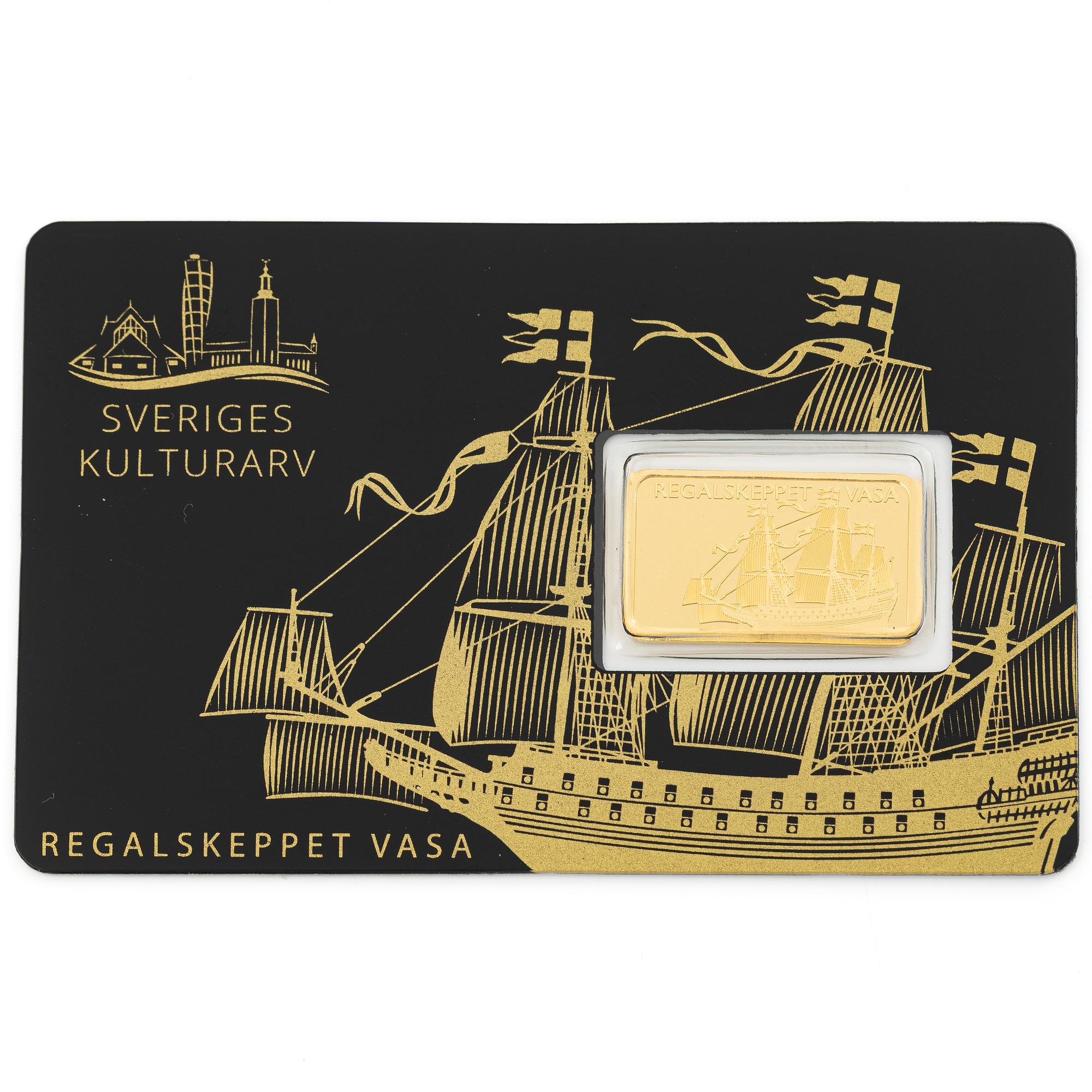 Gold bar, “Regalskeppet Vasa”, Schöne edelmetaal.