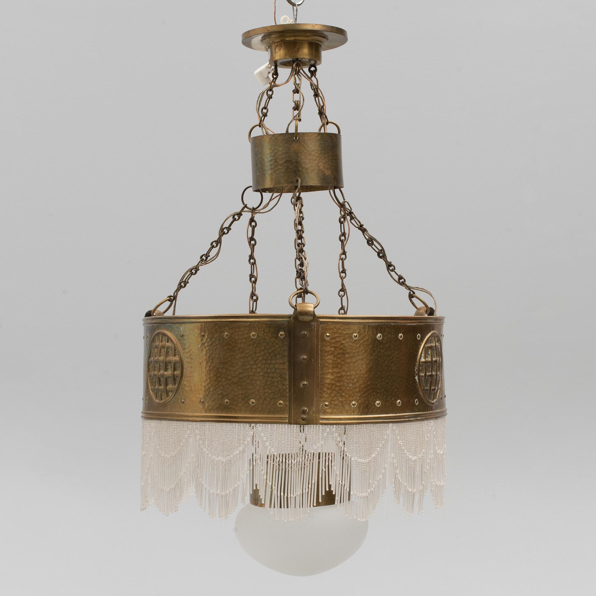 An art noveau ceiling lamp, early 20th century.