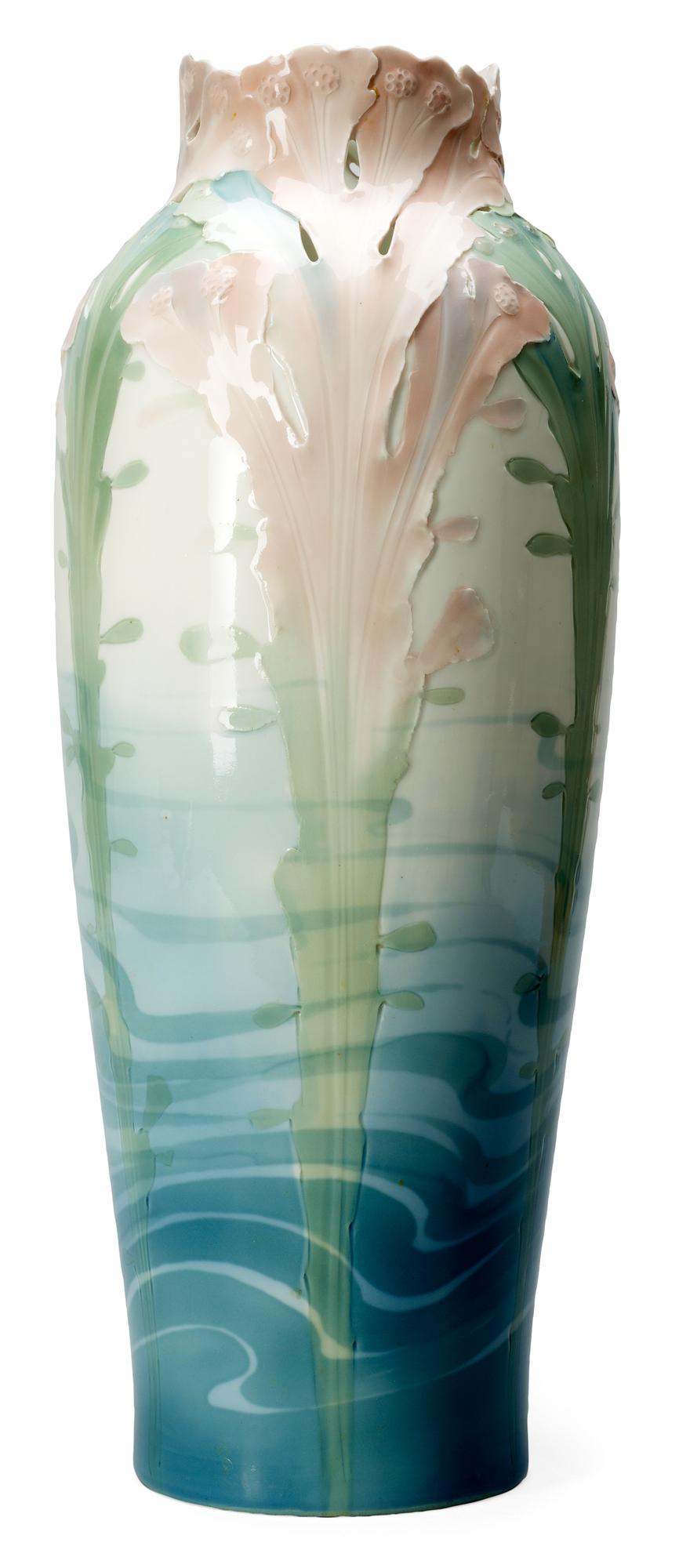 KARL & WALDEMAR LINDSTRÖM, vas, Rörstrand, omkring 1900, jugend.