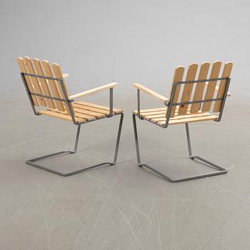 Arthur Lindqvist, karmstolar, ett par, modell A2, Grythyttan 1900-tal.