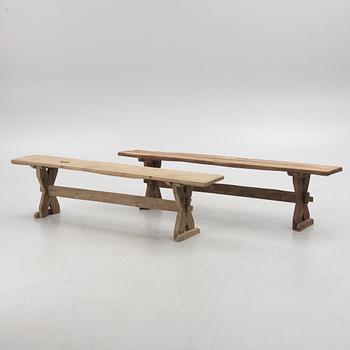 Benches, a pair.