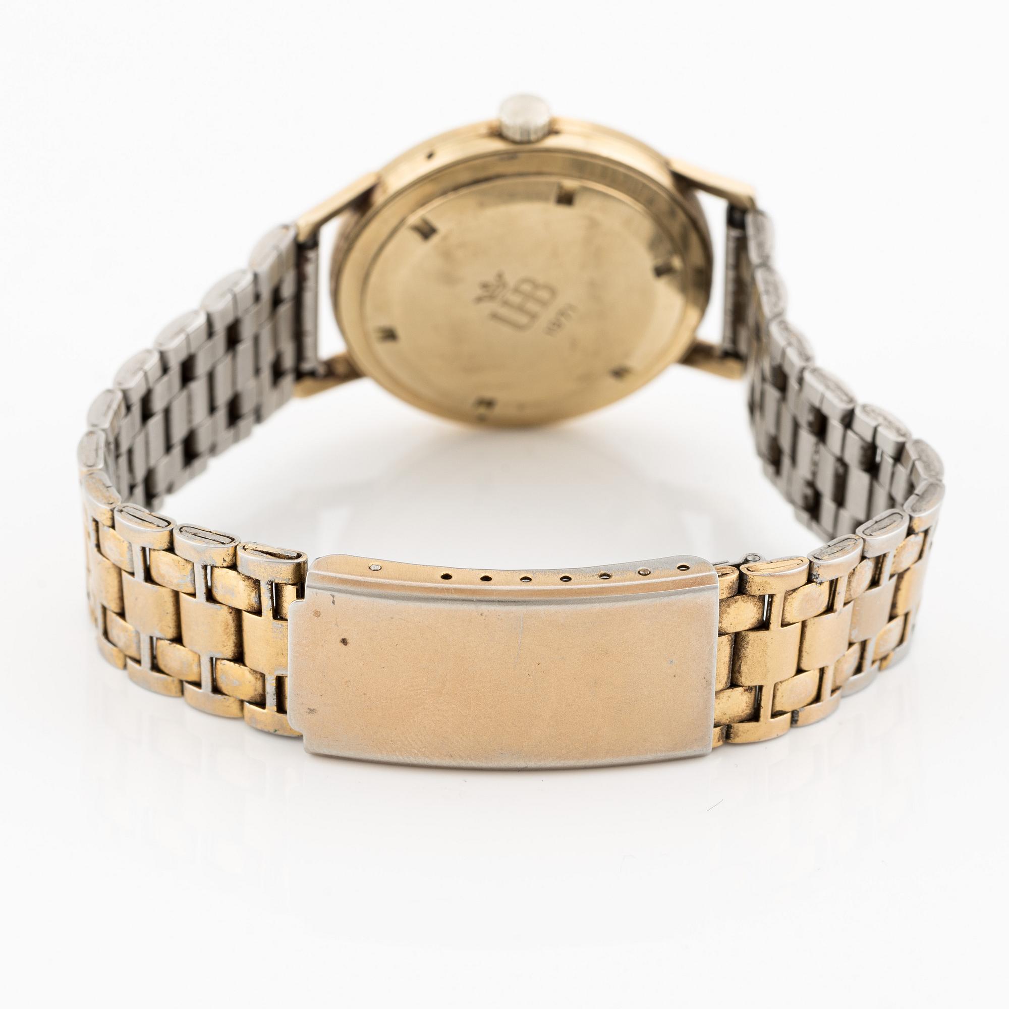 Perfecta, 18K gold, wristwatch, 33.5 mm.