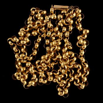 HALSLÄNK, 18k guld, troligtvis Stockholm, 1845. Vikt 42 g.