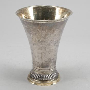BÄGARE, silver, Johan Klint Norrtälje 1829. Vikt ca 390 gram.