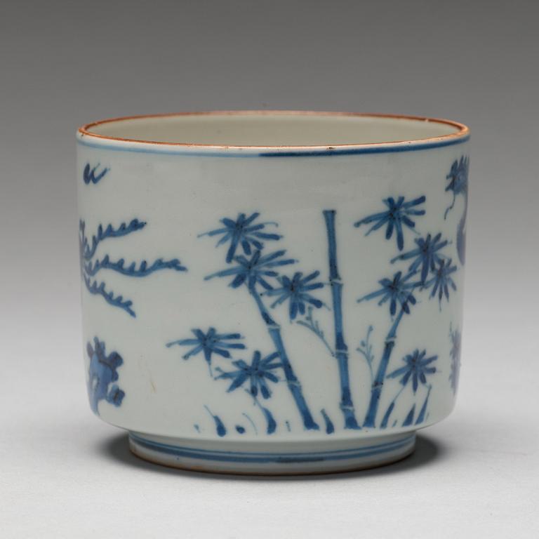 A Japanese blue and white bowl, 19th Century.