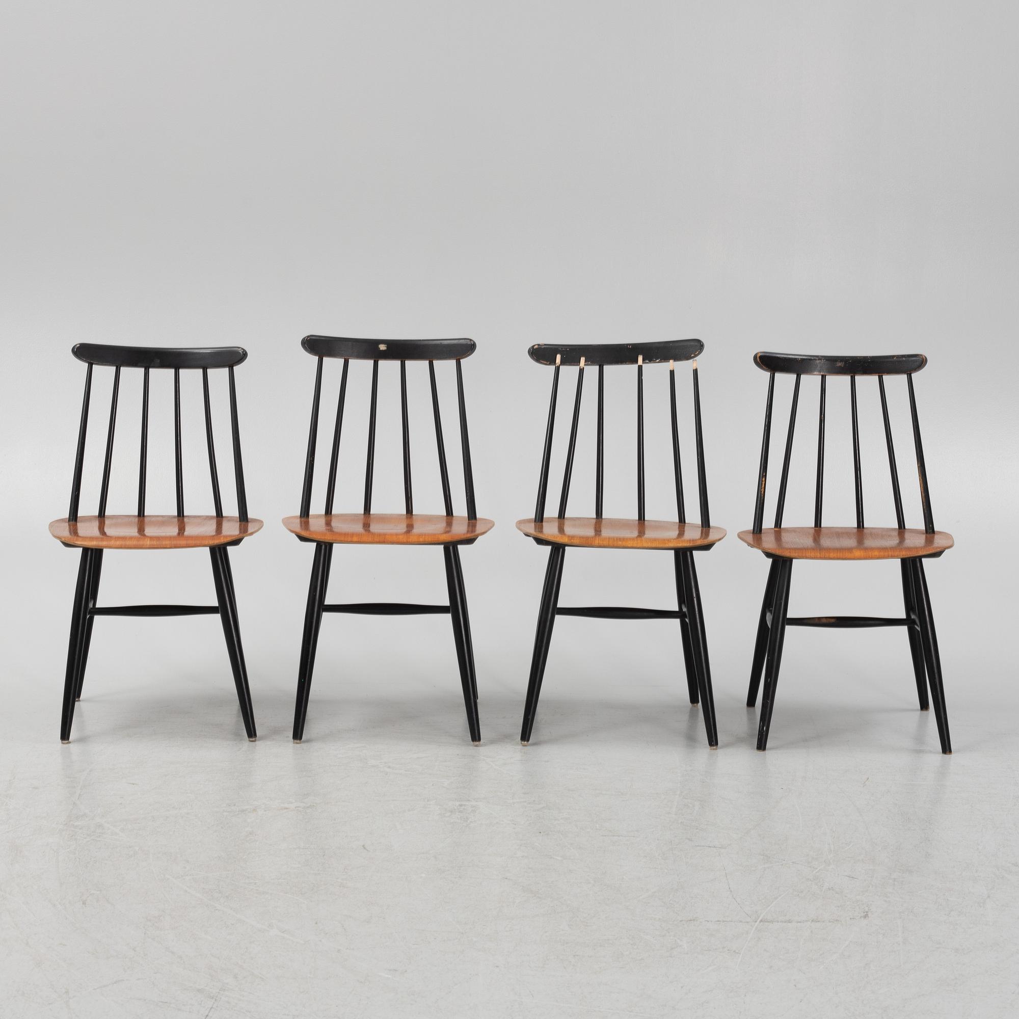 Ilmari Tapiovaara, a set of four 'Fanett' chairs, Edsbyverken, 1950's/60's.