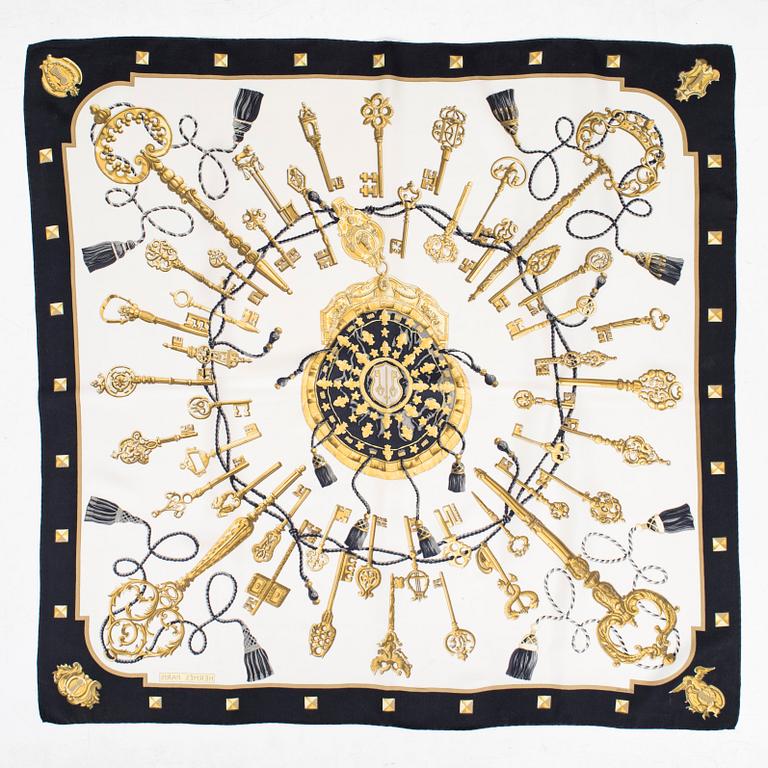 Hermès,  a 'Le Cléfs' silk scarf.