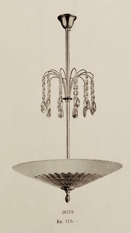 a pair of ceiling lamps, Orrefors & Nordiska Kompaniet, 1920s-30s.