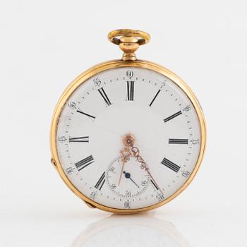 Pocket watch, 18K gold, 37 mm.