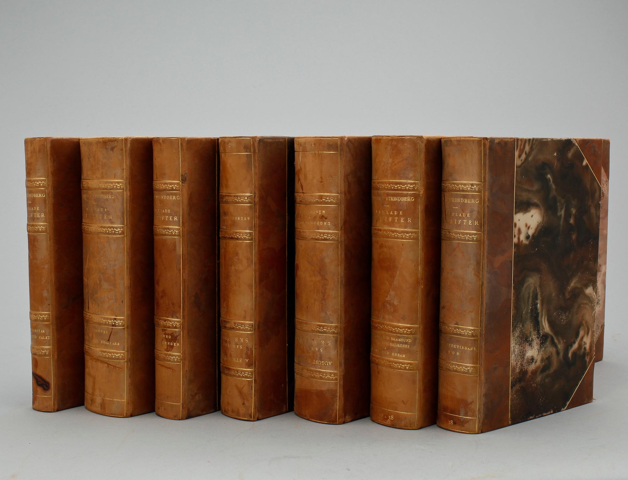 BÖCKER, 33 st, 55 vol, August Strindbergs samlade skrifter, Albert Bonniers Förlag. 1912-1923.