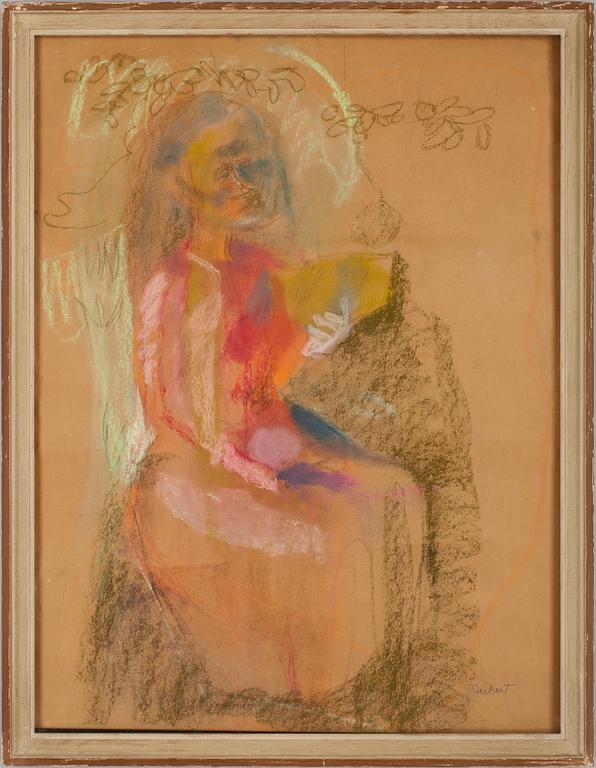 SIRI DERKERT, pastell på papper, sign.