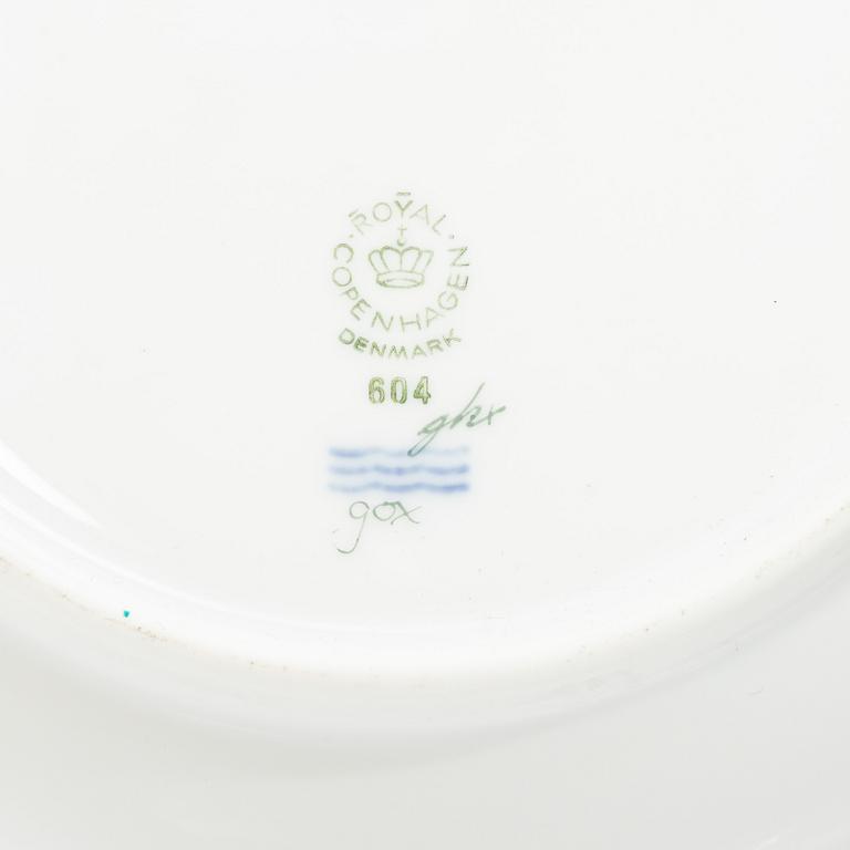 Royal Copenhagen, seven plates, 'Flora Danica', Denmark.