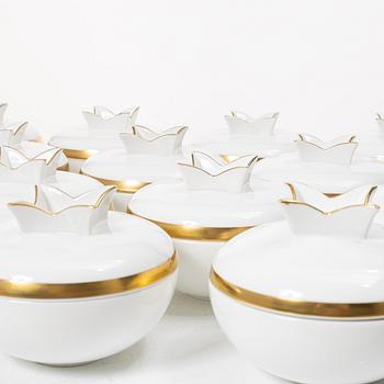 Karin Björquist, Bowls with lids, 14 pcs, porcelain, "Nobel" Rörstrand.