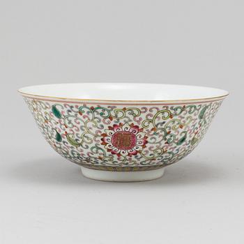 SKÅL, porslin. Kina, tidigt 1900-tal.
