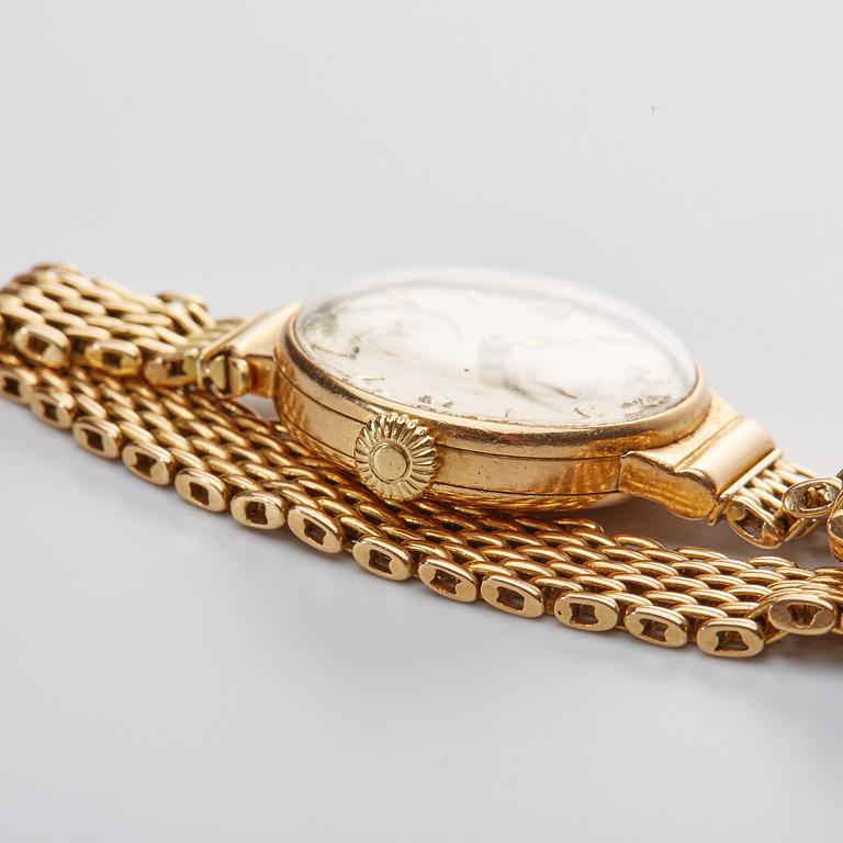 DAMARMBANDSUR, 18k guld. IWC 1950-tal. Boett o armband Helsingfors, Finland 1951, vikt ca 12 gr.