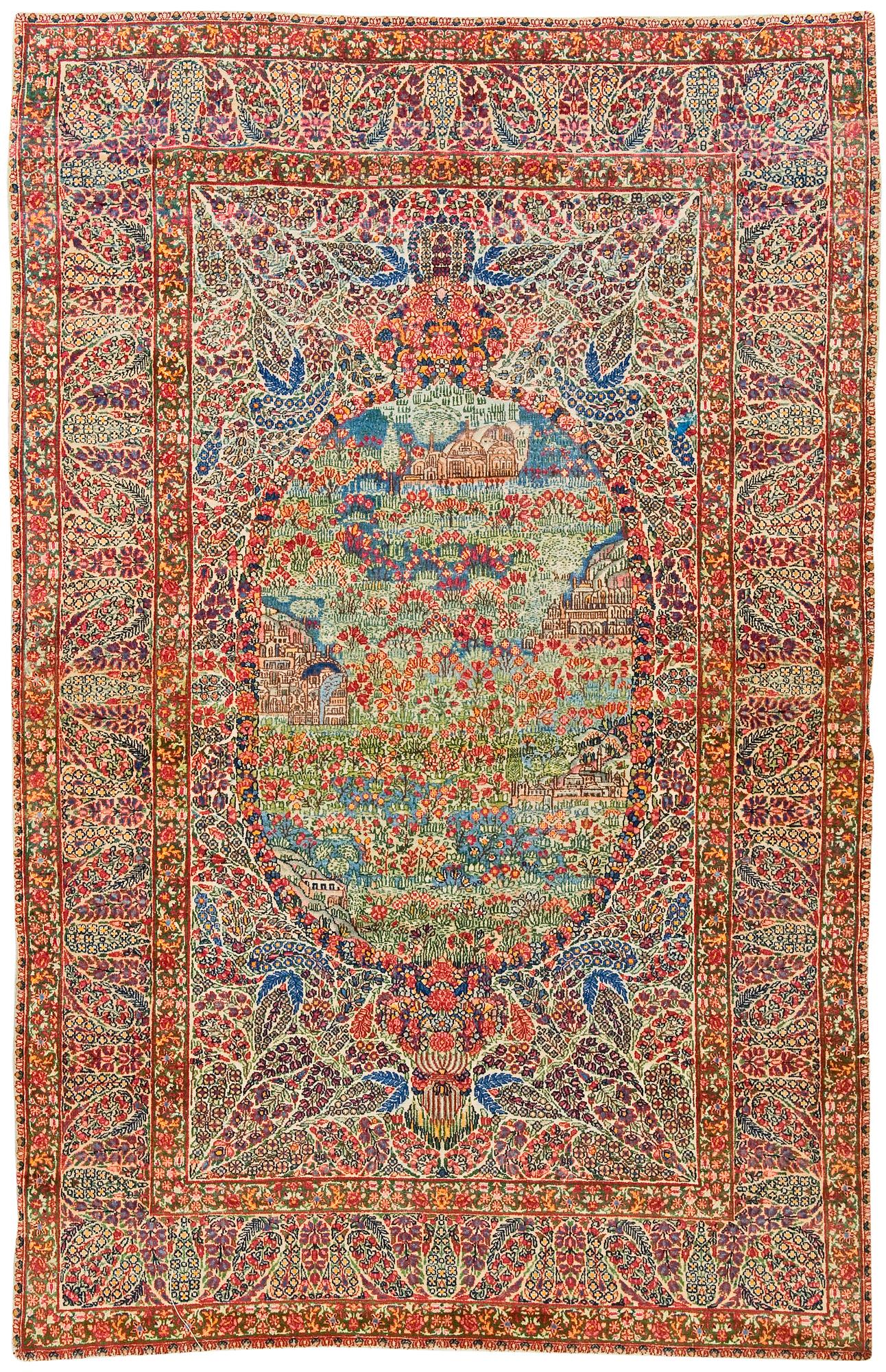 ANTIK/SEMIANTIK KIRMAN LAVER. 207,5 x 133,5 cm.