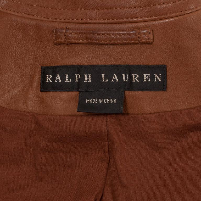 RALPH LAUREN, a brown leather jacket. US size 4.