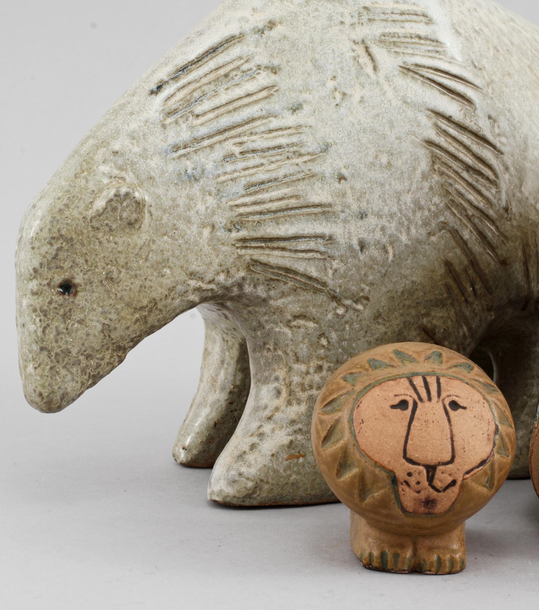 FIGURINER, 4 st, stengods, Lisa Larson, Gustavsberg, 1900-talets andra hälft.