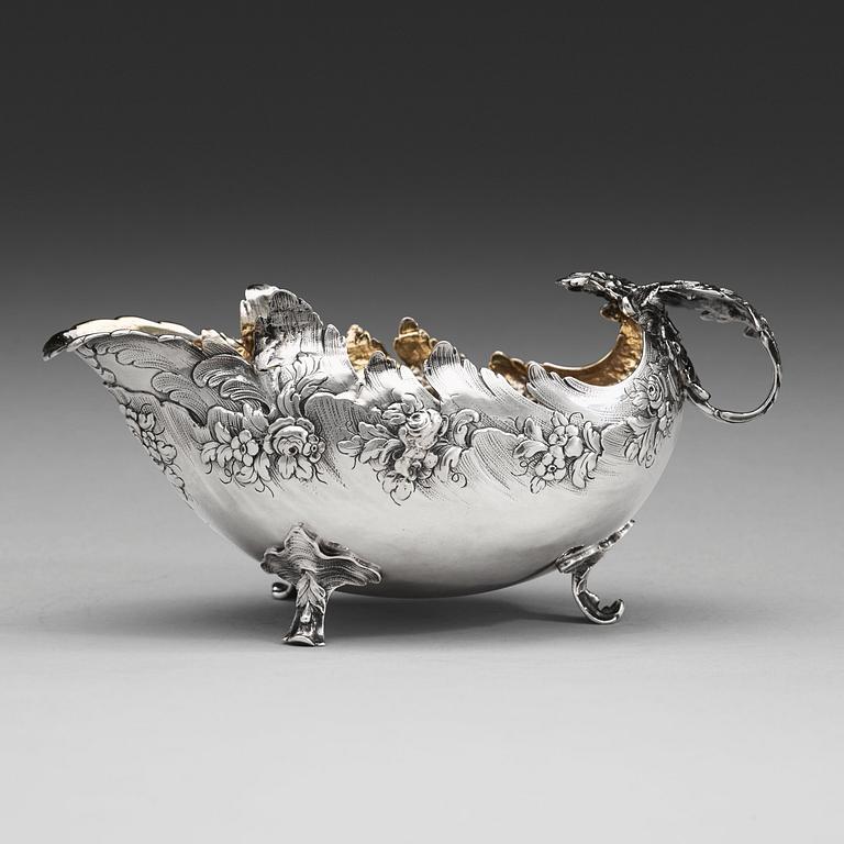 JOHAN BERGENGREN, Kristianstad 1764, gräddsnäcka, silver, rokoko.
