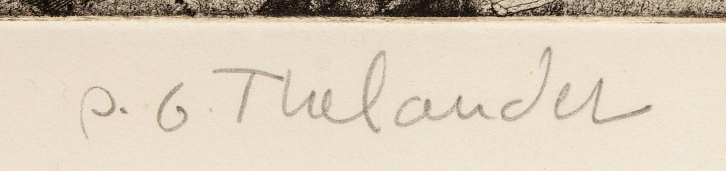 PG Thelander, lithograph in colours, signed and Èpreuve D'artiste.