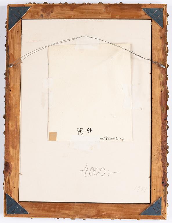 Ulf Rahmberg, gouache, signed and dated -81 verso.