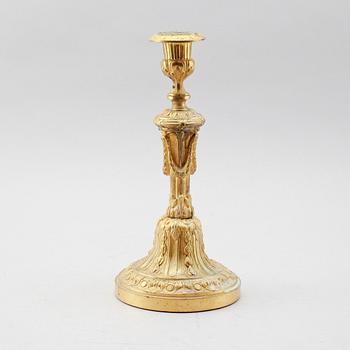 LJUSSTAKE, förgylld brons, 1800-tal.