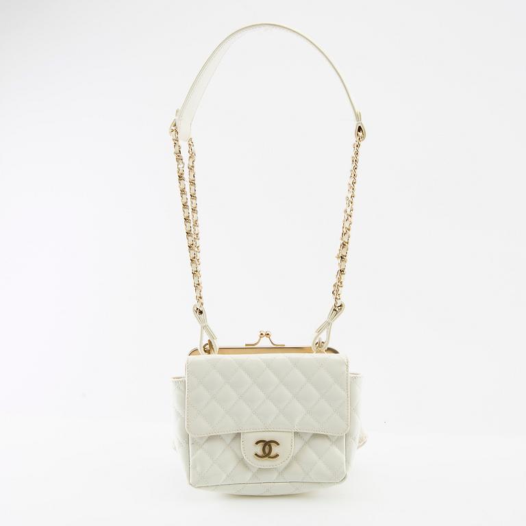 Chanel, Bag "Patent Lace Mini Kiss Lock Flap Double Bag".