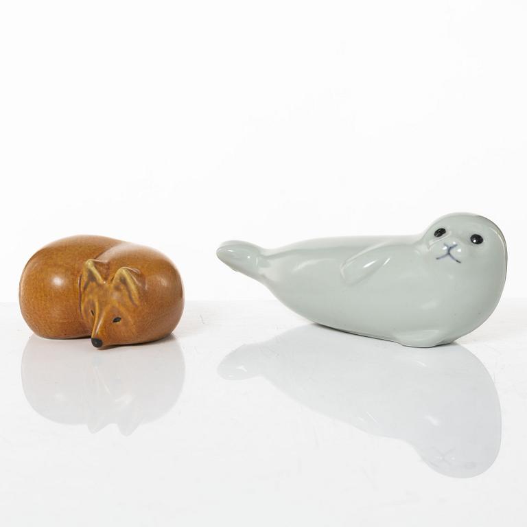 Lisa Larson, a set of six stoneware figurines, Gustavsberg.