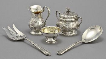 PARTI SILVER, 19 st, silver, 1900-tal. Vikt 655 g.