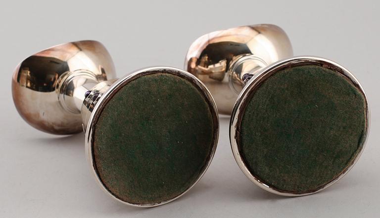 LJUSSTAKAR, 1 par, silver, Göthlin, Tesi, Göteborg 1960.