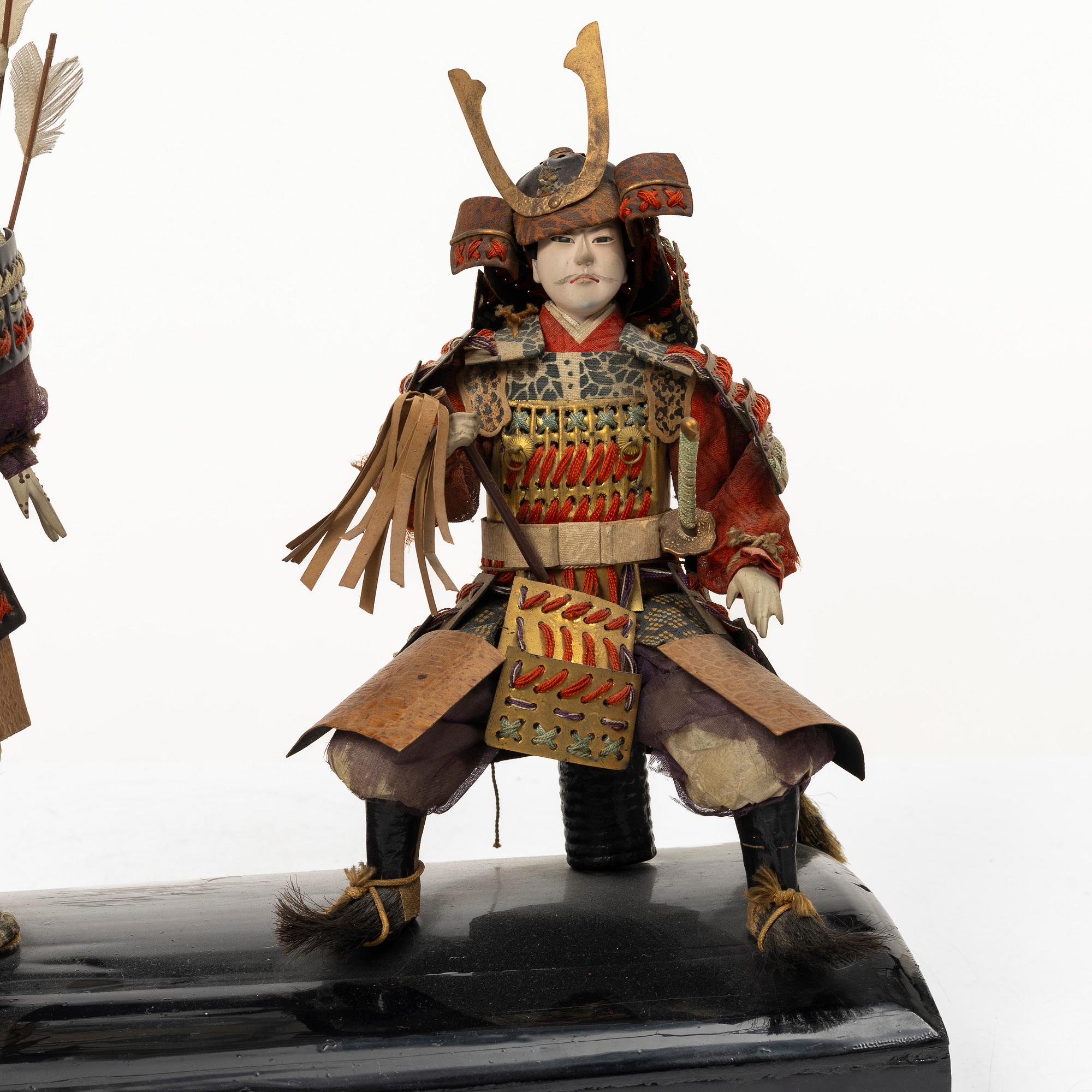 Two Japanese 'Hina' dolls, Showa, 1900s.