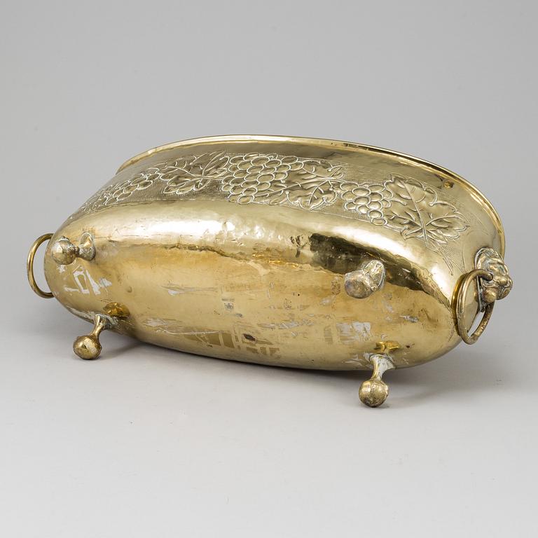A 19th century brass jardiniere.