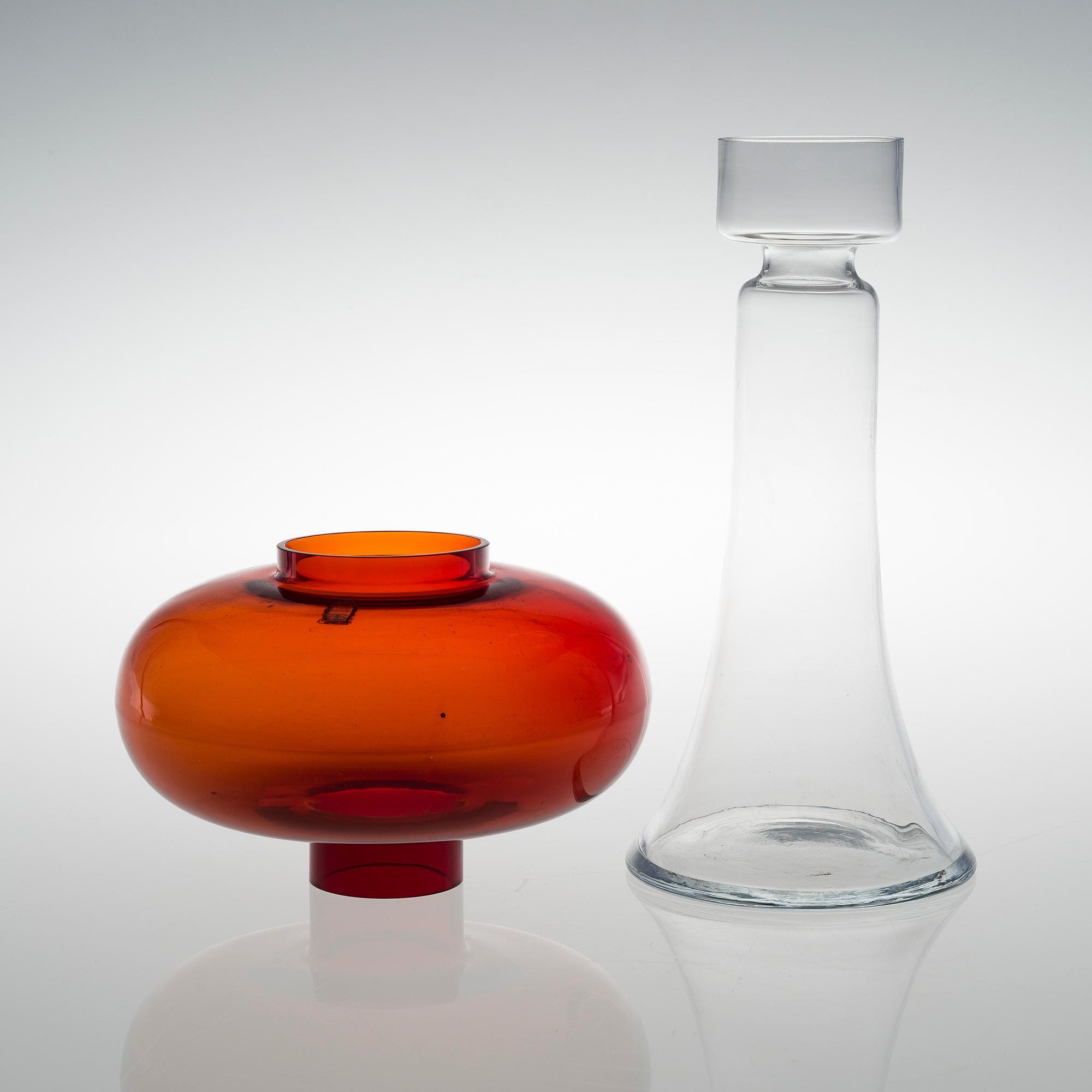NANNY STILL, A GLASS CANDLE HOLDER, 