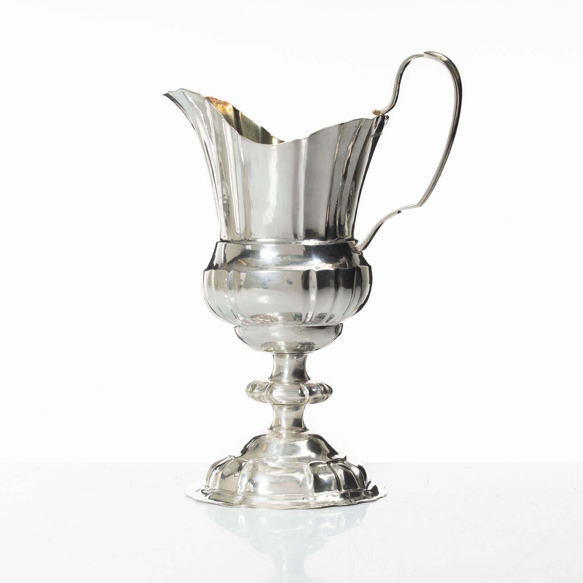 A Berlin silver pitcher, marks of Johann Gottlieb I. Matthes, 1740's.