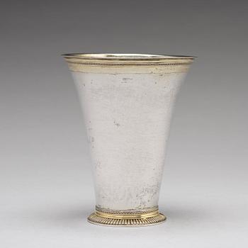 A Swedish 18th century parcel-gilt silver beaker, mark of Peter Gadd, Kristianstad 1776.